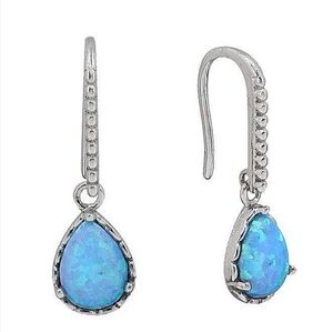 Blue Opal Sterling Silver dangle drop earrings 🆕